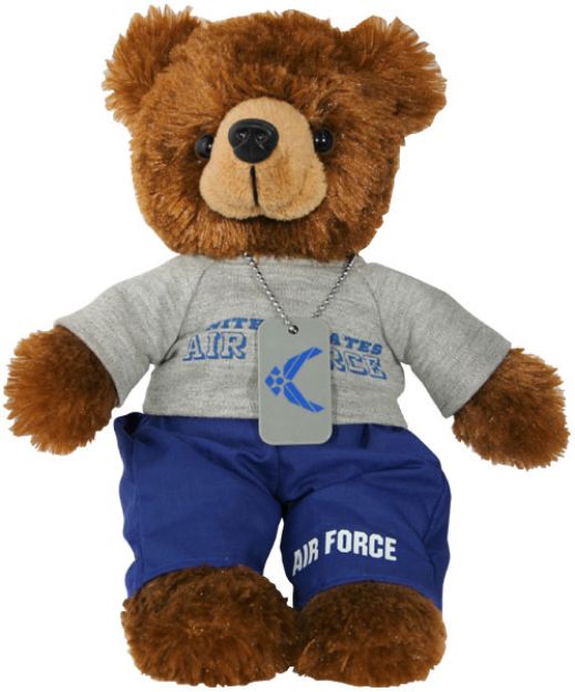 Picture of Air Force PT Outfit with Dog Tag on Stuffed Plush Bear