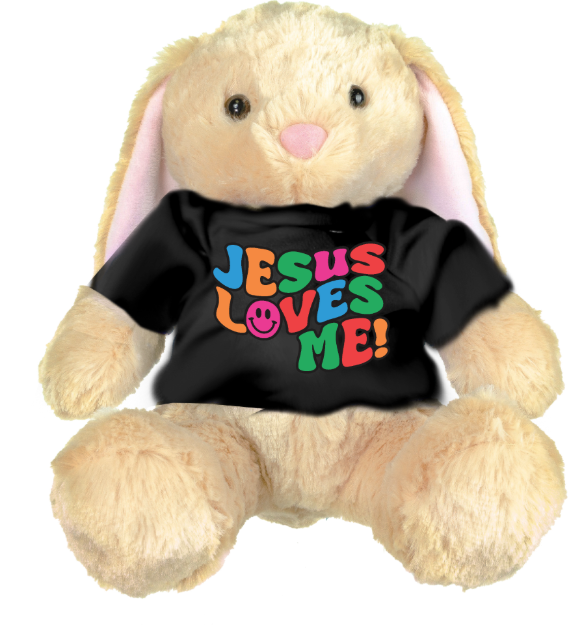 Picture of Jesus Loves Me Design Plush Bunny
