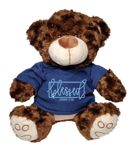 Picture of Blessed John 1:16 Dark Brown Plush Bear