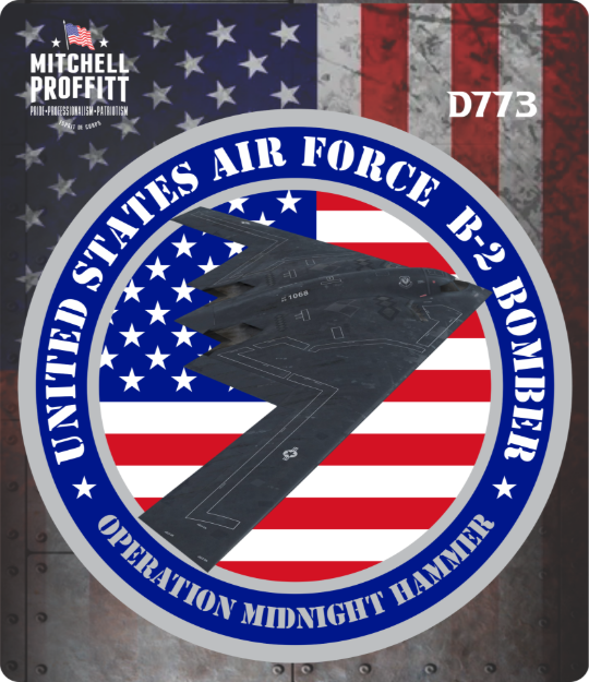 Picture of Sticker - United States Air Force B2 Bomber Operation Midnight Hammer