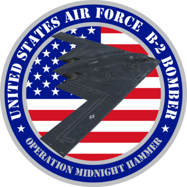 Picture of Round Magnet - United States Air Force B2 Bomber Operation Midnight Hammer
