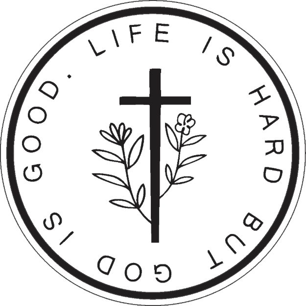 Picture of Die Cut Magnet - Life is Hard God is Good with Cross