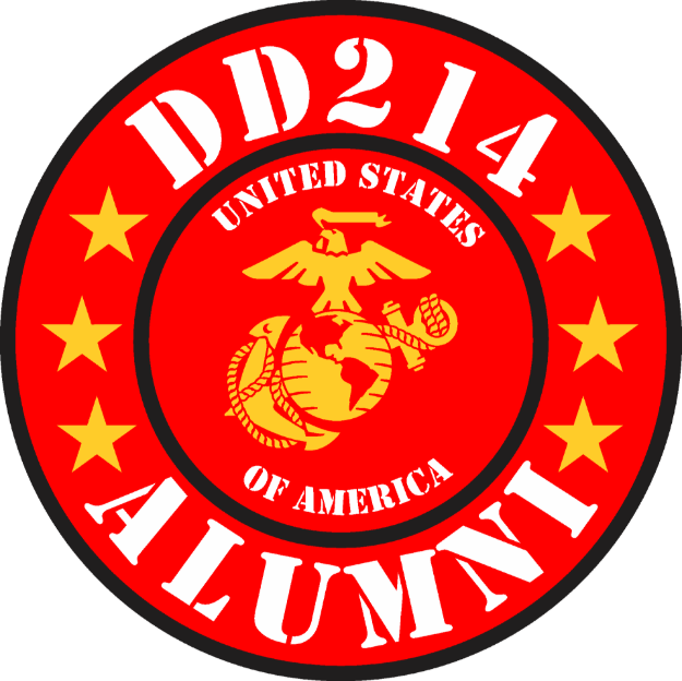 Picture of Sticker - DD214 Alunmi Marine EGA Red Round