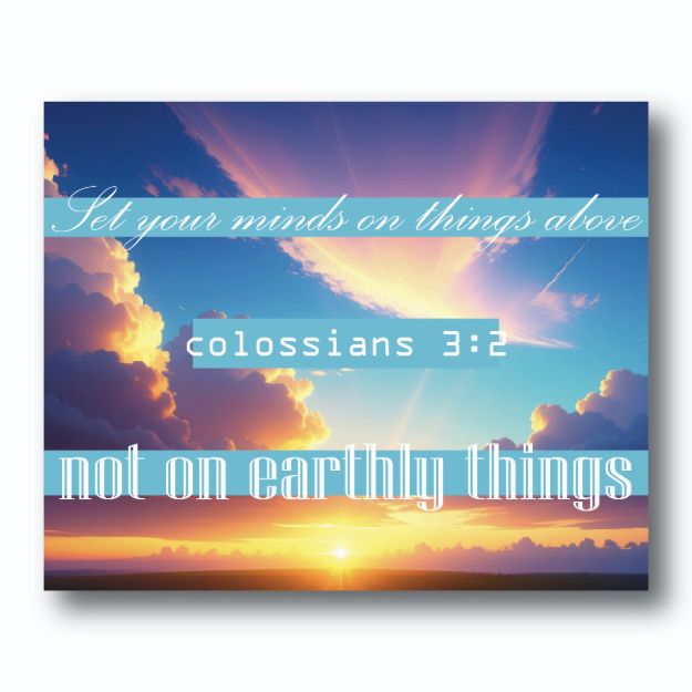 Picture of Die Cut Magnet - Colossians 3:2