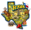 Die Cut Magnet - State of Texas with Elements