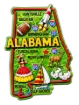 Die Cut Magnet - State of Alabama with Elements