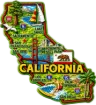 Die Cut Magnet - State of California with Elements