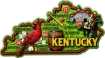 Die Cut Magnet - State of Kentucky with Elements