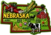 Die Cut Magnet - State of Nebraska with Elements