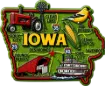 Die Cut Magnet - State of Iowa with Elements