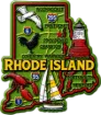 Die Cut Magnet - State of Rhode Island with Elements